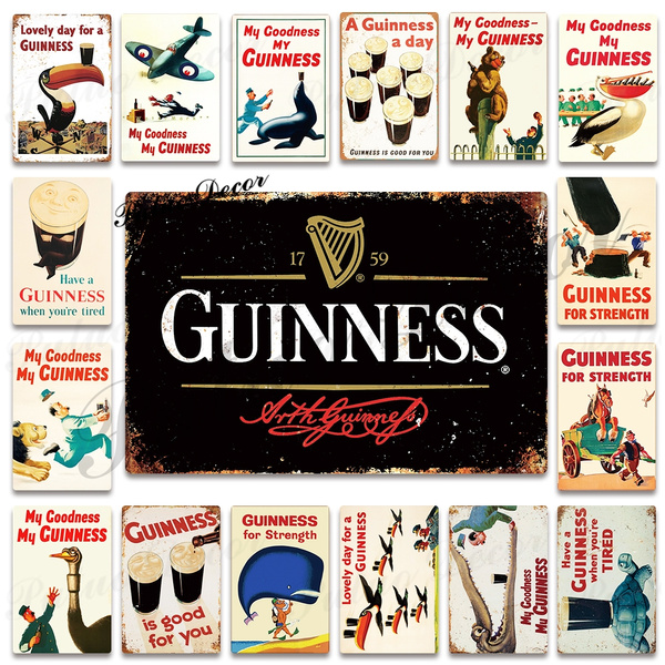 Guinness stout retro beer Clock man cave bar