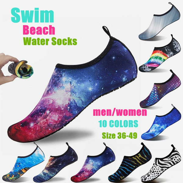 Men Women Aqua Skin Shoes Beach Water Socks Yoga Exercise Pool Swim Slip On Surf 