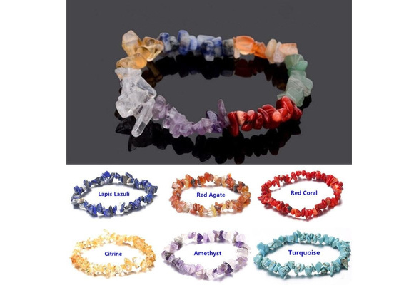 Hematite bracelet wish chip beaded crystal gemstone jewellery