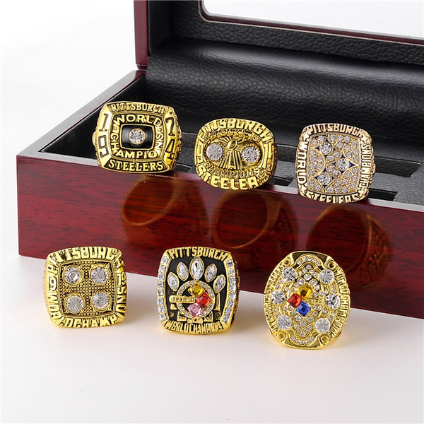 6PCS/SET World Championship Ring Set Collection Sports Jewelry NFL Replica  New England Patriots Super Bowl Champion Rings