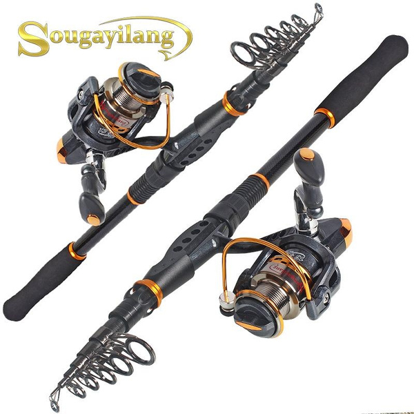 Sougayilang Fishing Rod and Reel Combo Carbon Fiber Casting Fishing R
