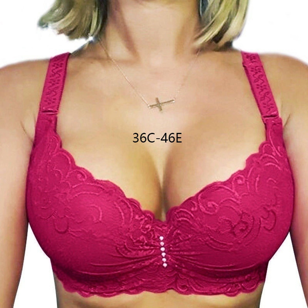 Underwear ladies big size 3/4 cup lace push up bra women bralette bras  large cup