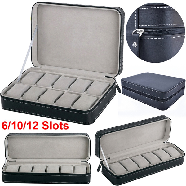 6/10/12 Slots Watch Case Watch Box Portable Travel Zipper Case Collector  Storage Jewelry Storage Box | Wish