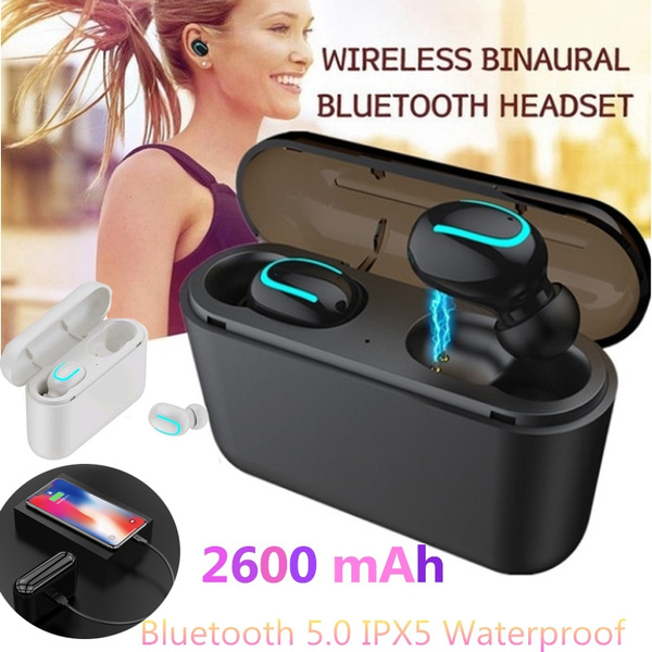 Hbq Q32 Tws Bluetooth 5 0 Wireless Earphones Single Binaural Version With 1500 2600 Mah Charging Box Mini Stereo Sports In Ear Earbuds Headset Home