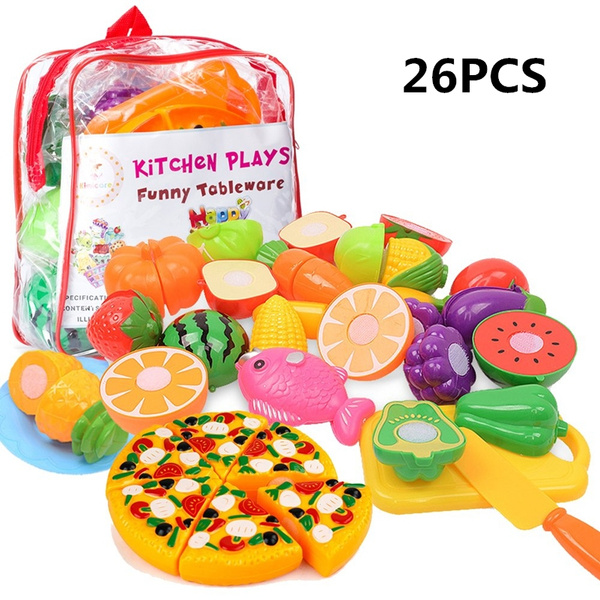21pcs Kids' Pretend Play Food Cutting Set, Including Fruit