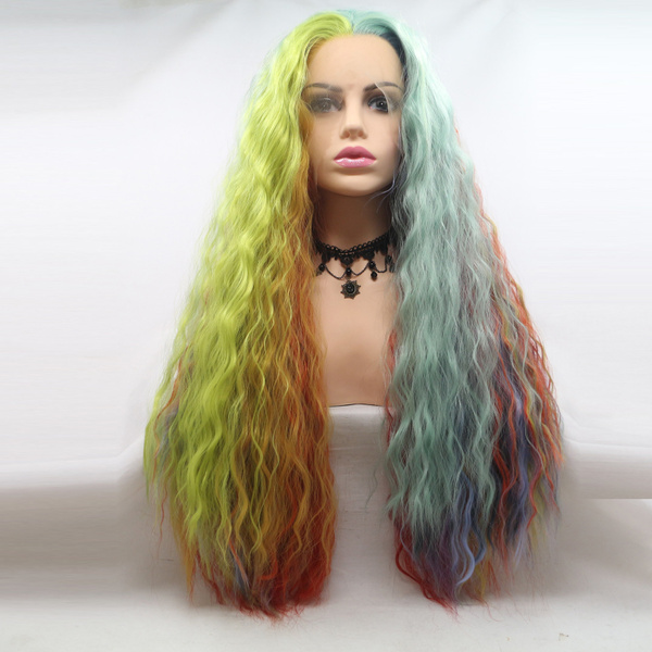 Rainbow Synthetic lace front wig