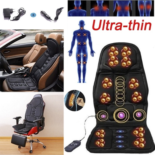 Black Back Massage Chair Car SUV Hot Seat / Home Cushion Neck Pain Waist  Support Massage Cushion Cover