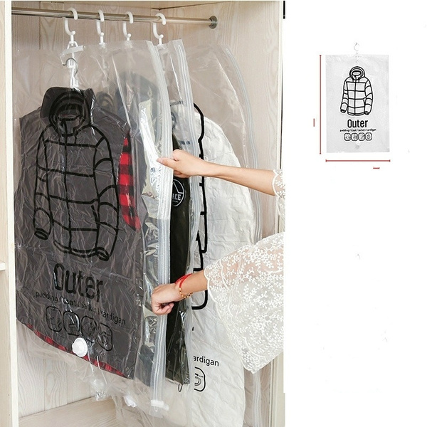 Hanging Vacuum Storage Bags - Closet Organizer Vacuum Bag, Space