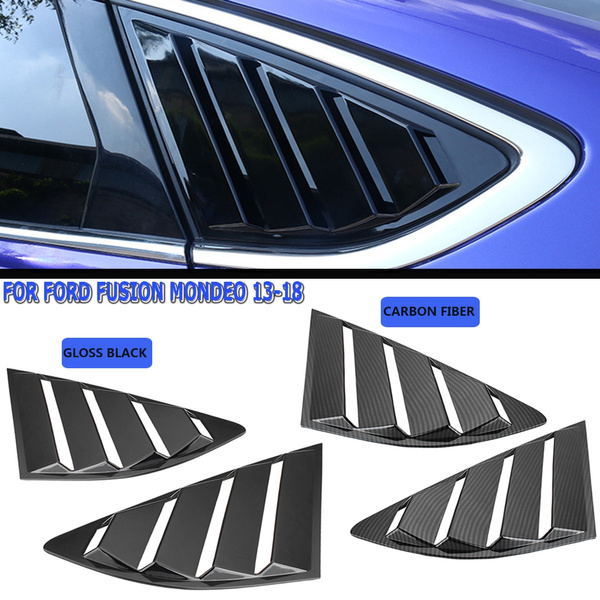 Black Quarter Louver Cover Vent Side Window Cover For Ford Fusion Mondeo 13-18
