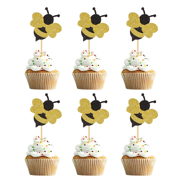 Bumble Bee Cupcake Toppers, Bee cupcake toppers, Bee Gender Reveal