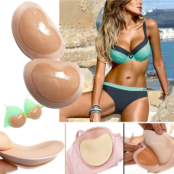 Push Up Bra Pads Insert Breast Pads Push Up Beach Bikinis Swimsuit Nipple  Cover Underwear Brasier De Mujer Pad