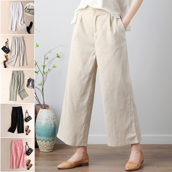 Plus size wide on sale leg ankle pants