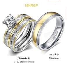 Couple Rings, Steel, DIAMOND, lover gifts