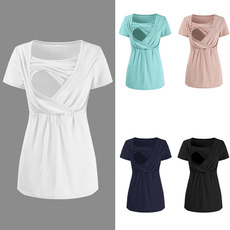 blouse, Round neck, breastfeeding tops, Fashion