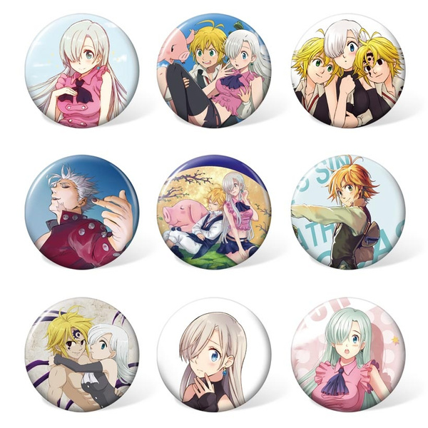 9pcs 58mm Anime The Seven Deadly Sins Meliodas Badge Round Plastic Brooch  Accessories | Wish