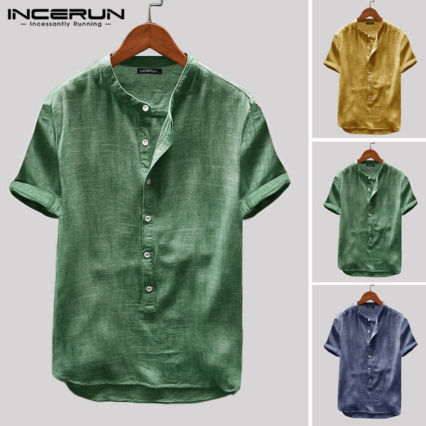 Plus Size 4XL 5XL Chinese Clothing Shirts for Men Cotton Linen