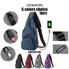 Shoulder Bags, Outdoor, Capacity, usb