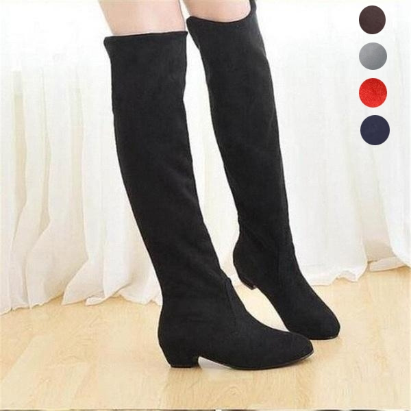 Botas de moda para mujer Botas largas de gamuza alta hasta la rodilla  Zapatos de invierno Negro Marrón Rojo Gris Azul oscuro | Wish