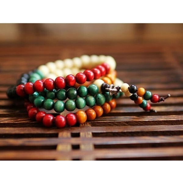 New Arrival Sandalwood Buddhist Buddha Meditation 216 Prayer Bead Mala