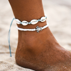 Turtle, Rope, shells, Anklets