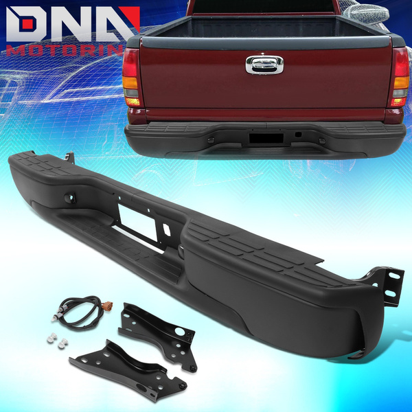 1999-2007 Chevy Silverado GMC Sierra 1500 Rear Bumper Assembly | Black | ABS | Powder-Coated | Mounting Hardware Included