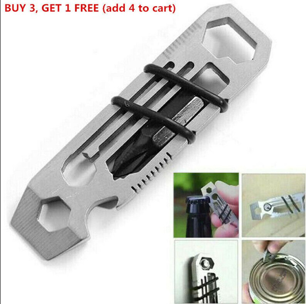 6 in 1 Gadget Multi-Function Tiny Ratchet Tool Bottle Opener Spanner Keychain 