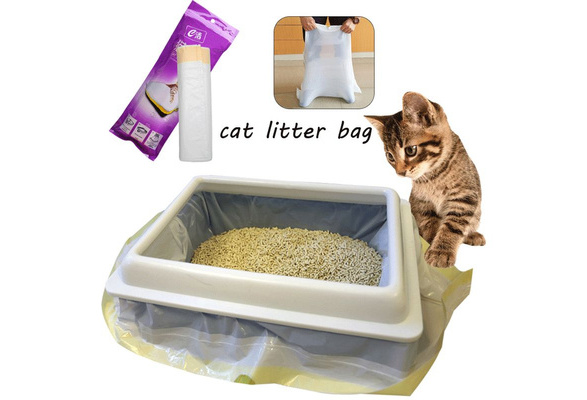 Cat Litter Bag 7Pc/set Thickened Lazy Pet Sand Bag with Filter Hole Large  Capacity Drawstring Cat Poop Bag Pet Cleaning Supplies