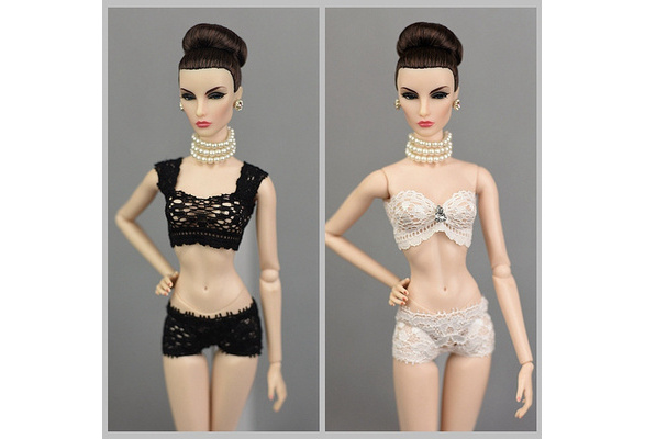 1Set Lace Underwear Crystal Bra & Brief For 11.5" Doll 1/6 Knickers High Quality 