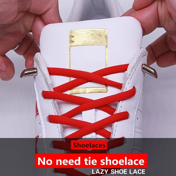 1Pair Elastic No Tie Shoelaces Semicircle Shoe Laces For Kid and Adult  Sneakers Shoelace Lazy Shoe String Red 