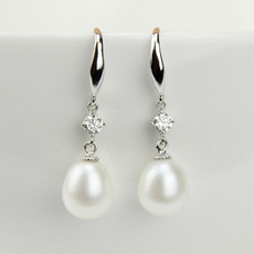 Sterling, pearl jewelry, droppearlearring, Pearl Earrings
