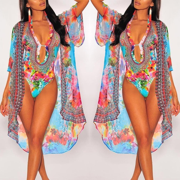 Sunset Luxe Push Up Swimsuit and Beach Cover Up Set