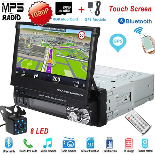7" 1DIN Car Stereo Radio GPS Sat Nav Touch Screen Bluetooth MP3 MP5 Player FM