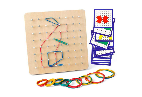 Montessori Geometrisches Holz Geoboard Spielzeug Puzzle für Kinder
