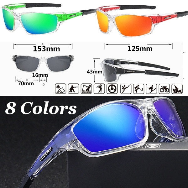 DUBERY 8 Colors Mens Sport Polarized Sunglasses Outdoor Riding Fishing Goggles 