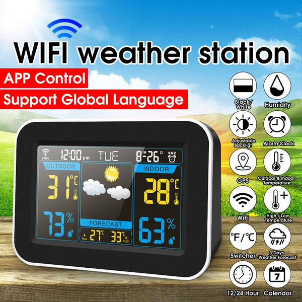 Digital Weather Station with Forecast, Temperature, Clock, and Moon Phase