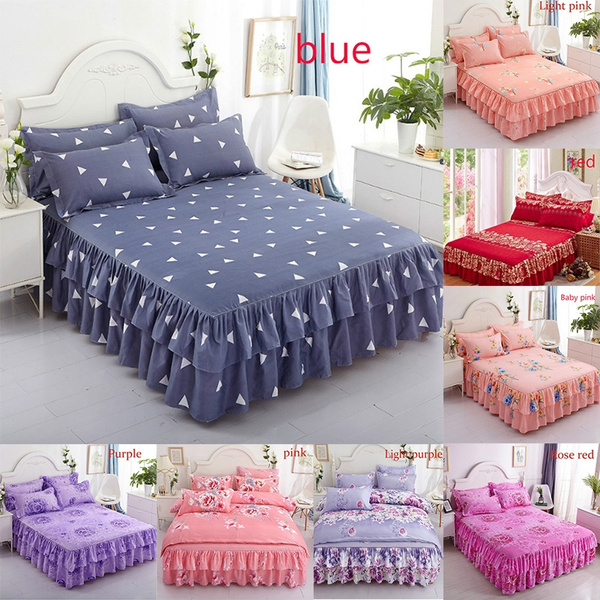 2019 Flower Pattern Printed Ruffled Elastic Bed Skirt 2 Pieces Pillowcase Set Twin Full Queen King Size 9 Colors Purple Pink Red Blue Light Rose Baby - Light Pink Queen Size Bed Skirt 2019 Flower Pattern Printed Ruffled Elastic Bed Skirt 2 Pieces Pillowcase Set Twin Full Queen King Size 9 Colors Purple Pink Red Blue Light Rose Baby - Light Pink Queen Size Bed Skirt