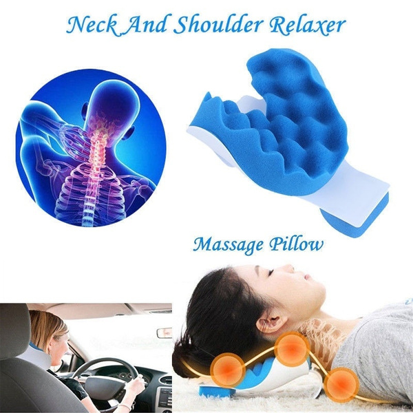 Keep wish Chiropractic Pillow,Neck and Shoulder Pain Relief Support Relaxer  Cervical Pillow Massage Traction Device to Help Ease Neck