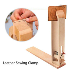 sewingstand, Wood, woodentableclamp, leather