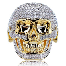 hip hop jewelry, zirconring, gold, Engagement Ring