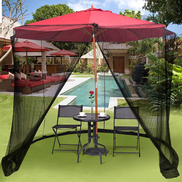 Patio Umbrella Mosquito Netting Mesh Screen With Zipper For Umbrellas Patio Tables Wish