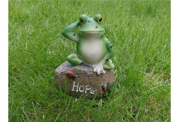 3 Styles Frog Garden Statues 5 Inch Frogs Sitting On Stone Sculptures Outdoor Decor Fairy Ornaments Wish 3 Styles Frog Garden Statues 5 Inch, Frog Outdoor Decor