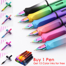 6 Colour Luxury High Quality Spiral Interface Fountain Pen Free 12Pcs Ink Sac School Student Office Stationery 