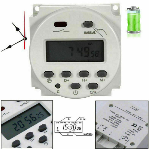 New LCD Digital Timer Programmable Control Power Timer AC/DC 12V 16A Time  Switch Relay