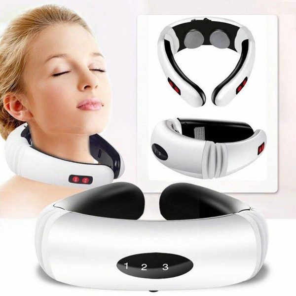 Electric Pulse Back and Neck Massager Far Infrared Heating Pain Relief Tool  Health Care Relaxation Intelligent Cervical Massager