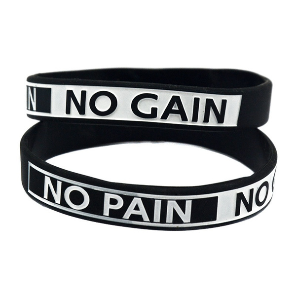 Details about   5 No Pain No Gain Wristbands Motivational Exercise Wrist Band Bracelets 