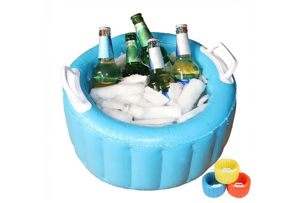 Inflatable Beer Cool Ice Bucket Pool Floating Cup Holder Drinking Beer  Cooler