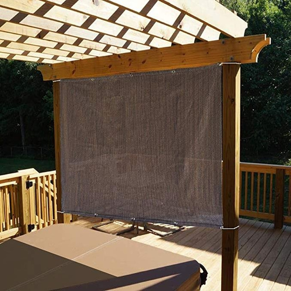 Window Pergola or Gazebo Smoke Grey Awning Alion Home Privacy Panel with Grommets and Hems on 4 Sides for Patio 6 x 4 