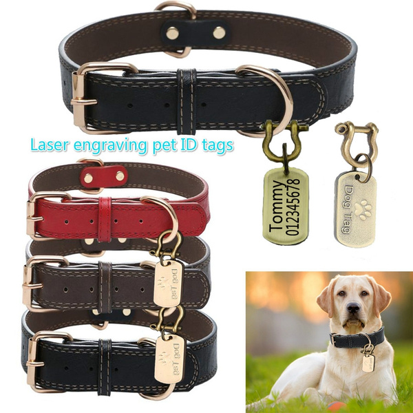 Dog collars with name clearance tags