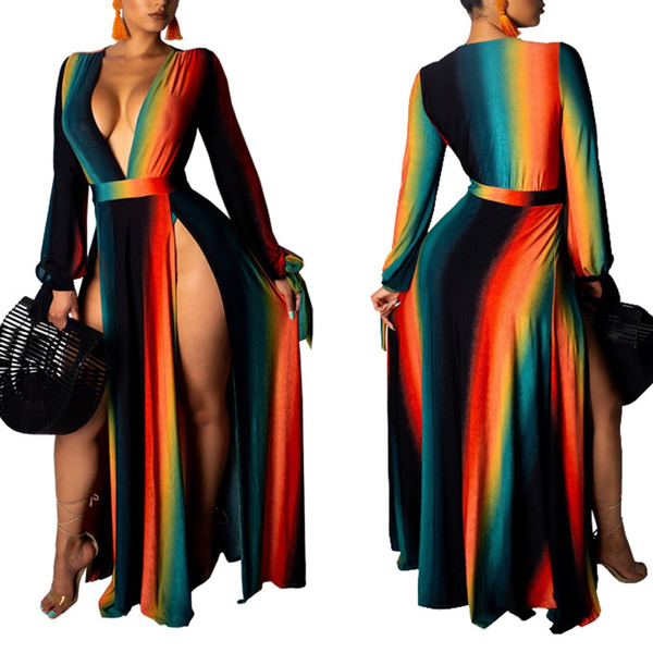 Colorful maxi fashion dresses 2019