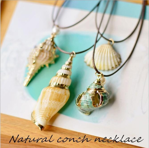 Handmade seashell necklace sale